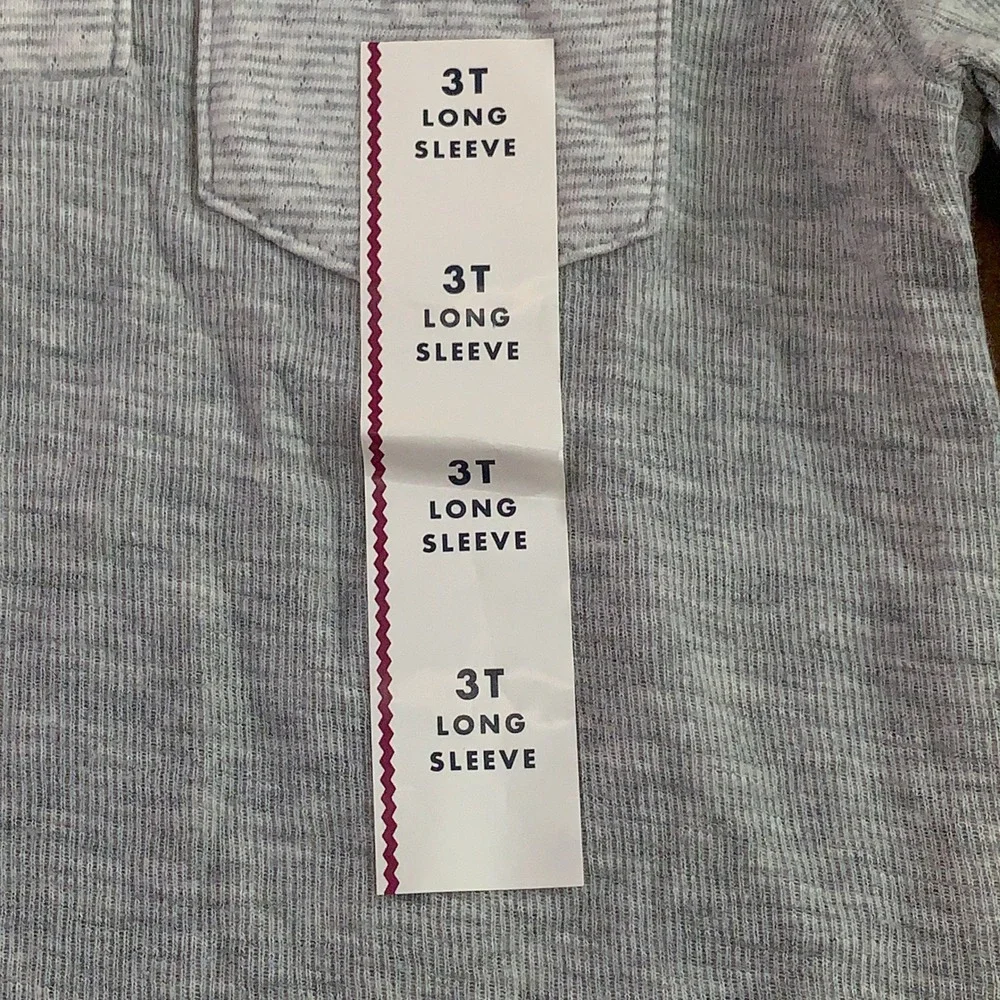 Carter's Cat & Jack Toddler 3T Green Grey Striped Henley Graphic T-Shirt Lot NWT